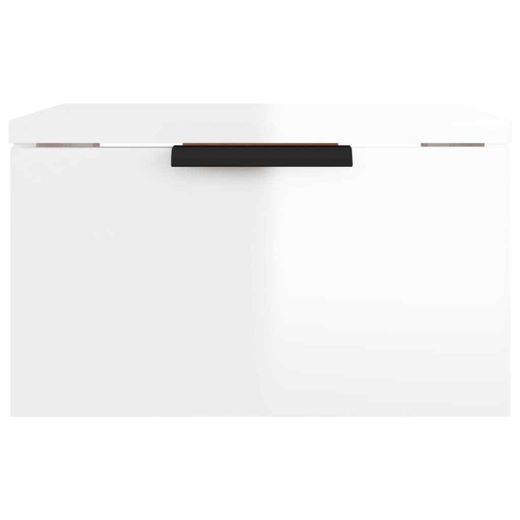 vidaXL Nástenný nočný stolík lesklý biely 34x30x20 cm