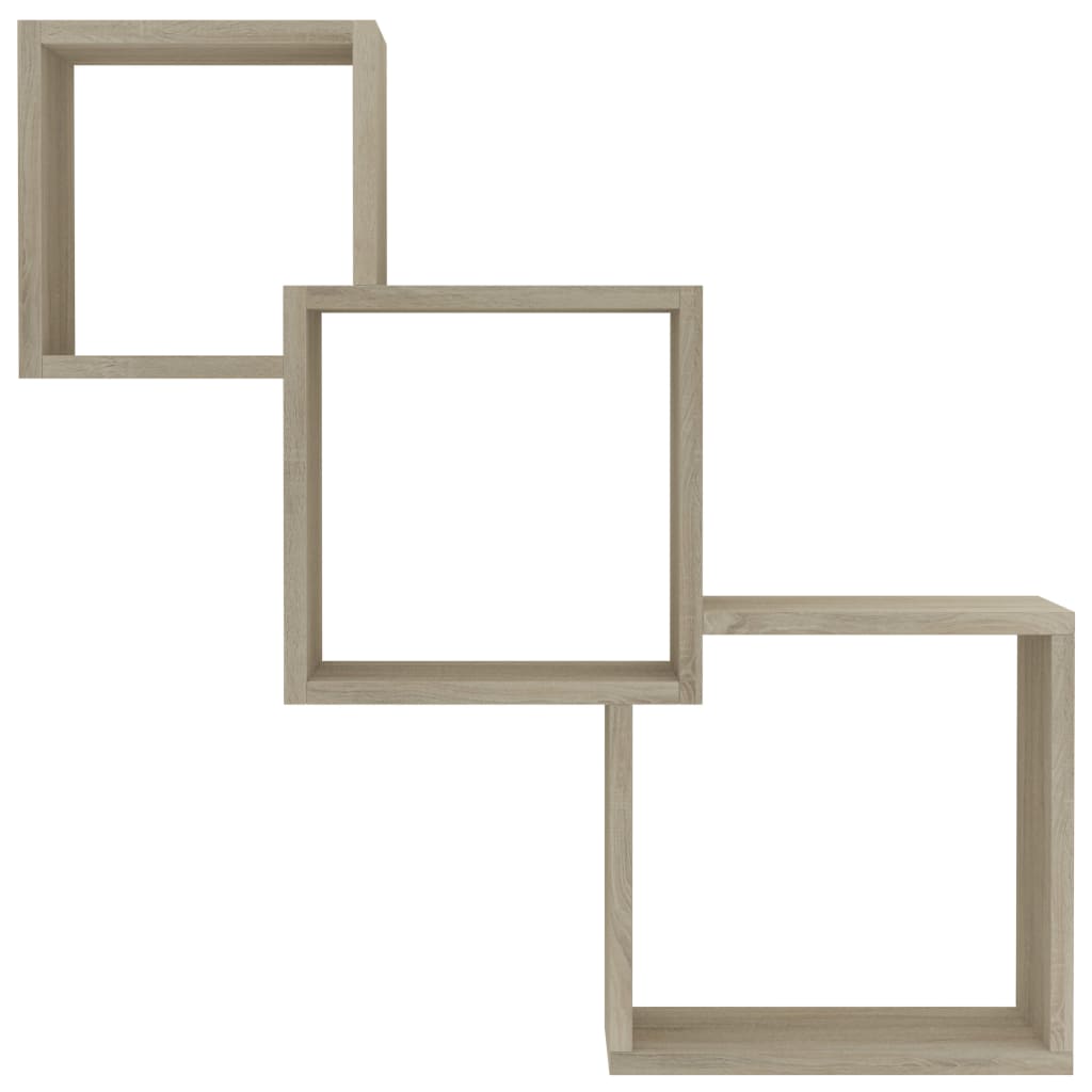 800273 vidaXL Cube Wall Shelves Sonoma Oak 68x15x68 cm Chipboard