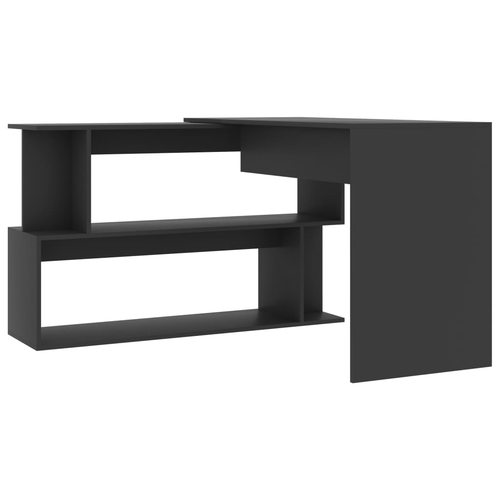 vidaXL Rohový stôl, sivý 200x50x76 cm, kompozitné drevo