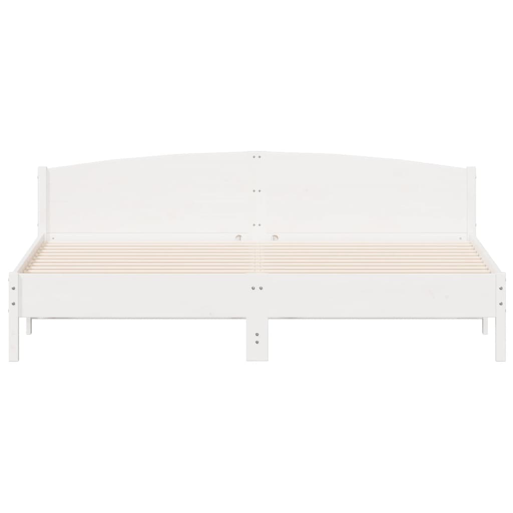 vidaXL Rám postele s čelom biely 180x200 cm borovicový masív
