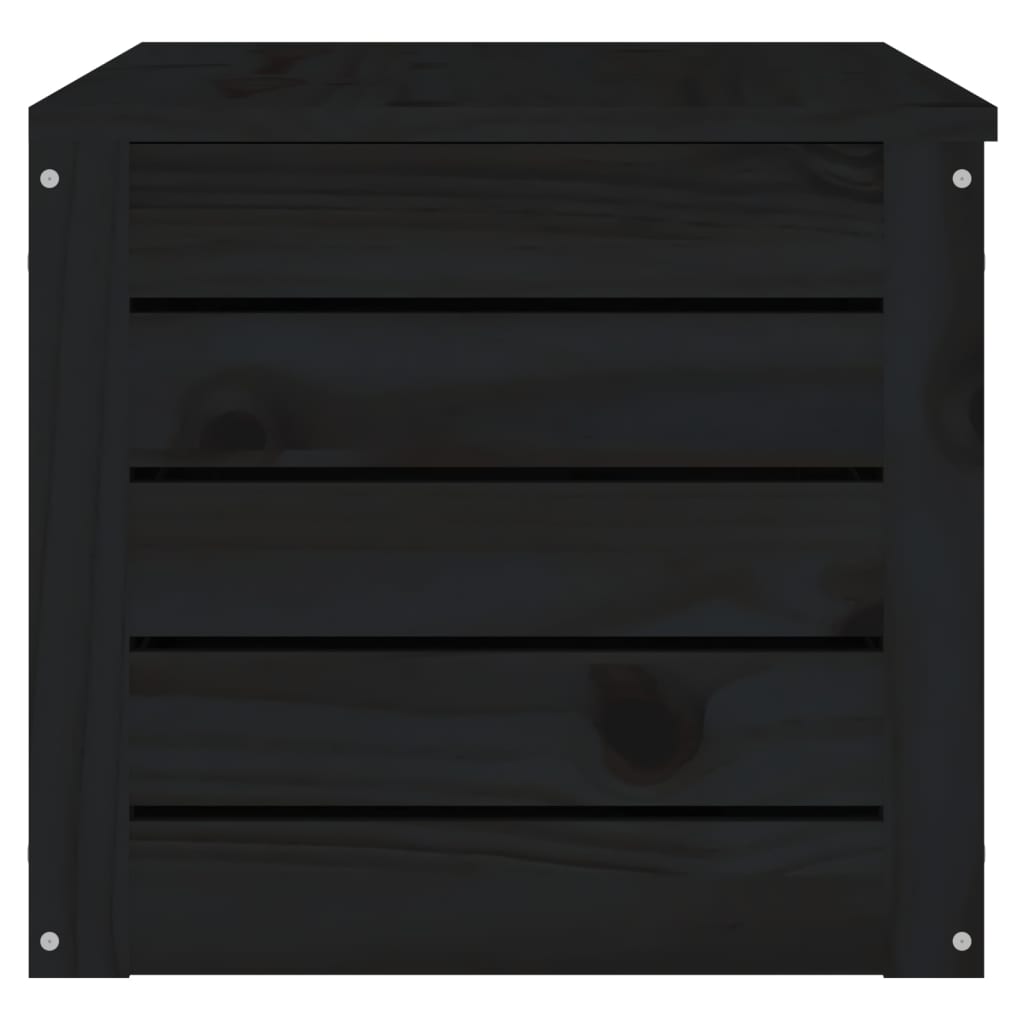 vidaXL Úložný box čierny 89x36,5x33 cm masívna borovica