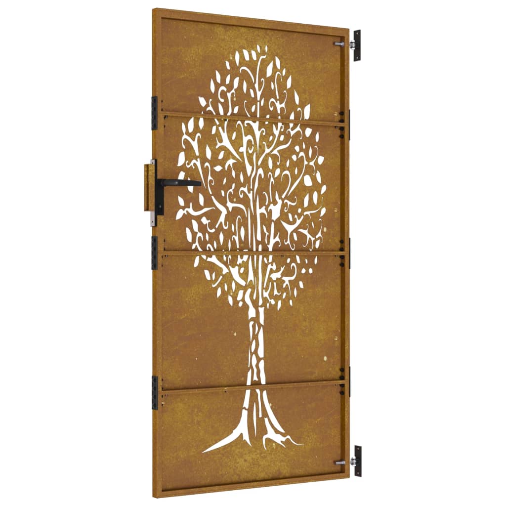 vidaXL Záhradná brána 85x175 cm kortenová oceľ dizajn stromu