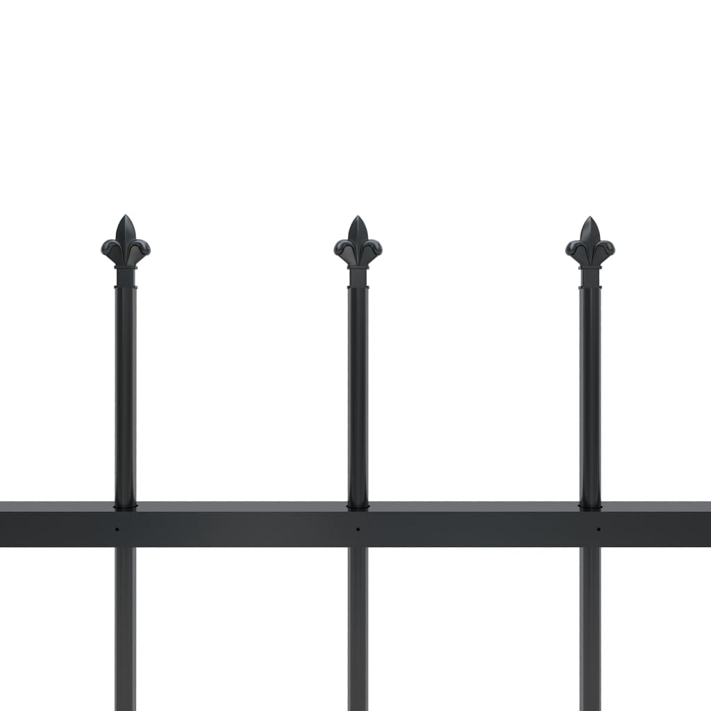 vidaXL Záhradný plot so špicatými vrchmi čierny oceľový 3,4x1,2 m