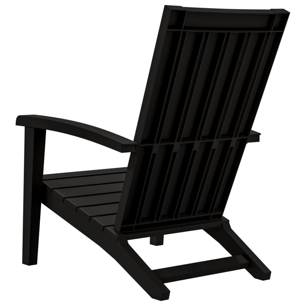 vidaXL Záhradná stolička Adirondack čierna polyratan
