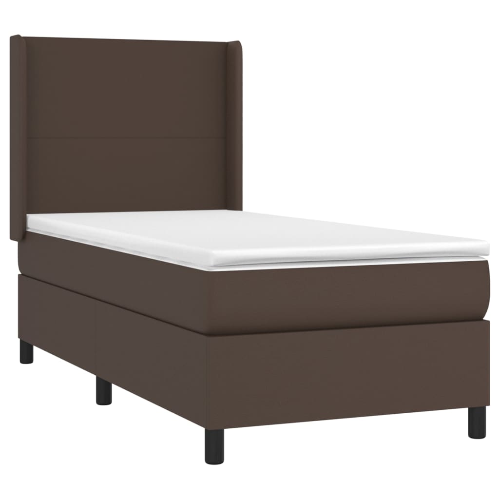 vidaXL Boxspring posteľ s matracom hnedá 80x200 cm umelá koža
