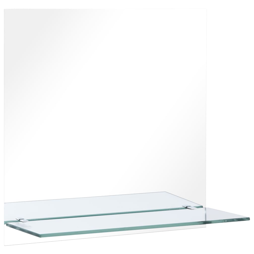 vidaXL Nástenné zrkadlo s poličkou 60x60 cm, tvrdené sklo