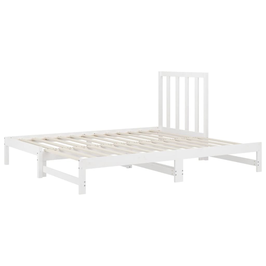 vidaXL Rozkladacia denná posteľ biela 2x(90x200) cm borovicový masív