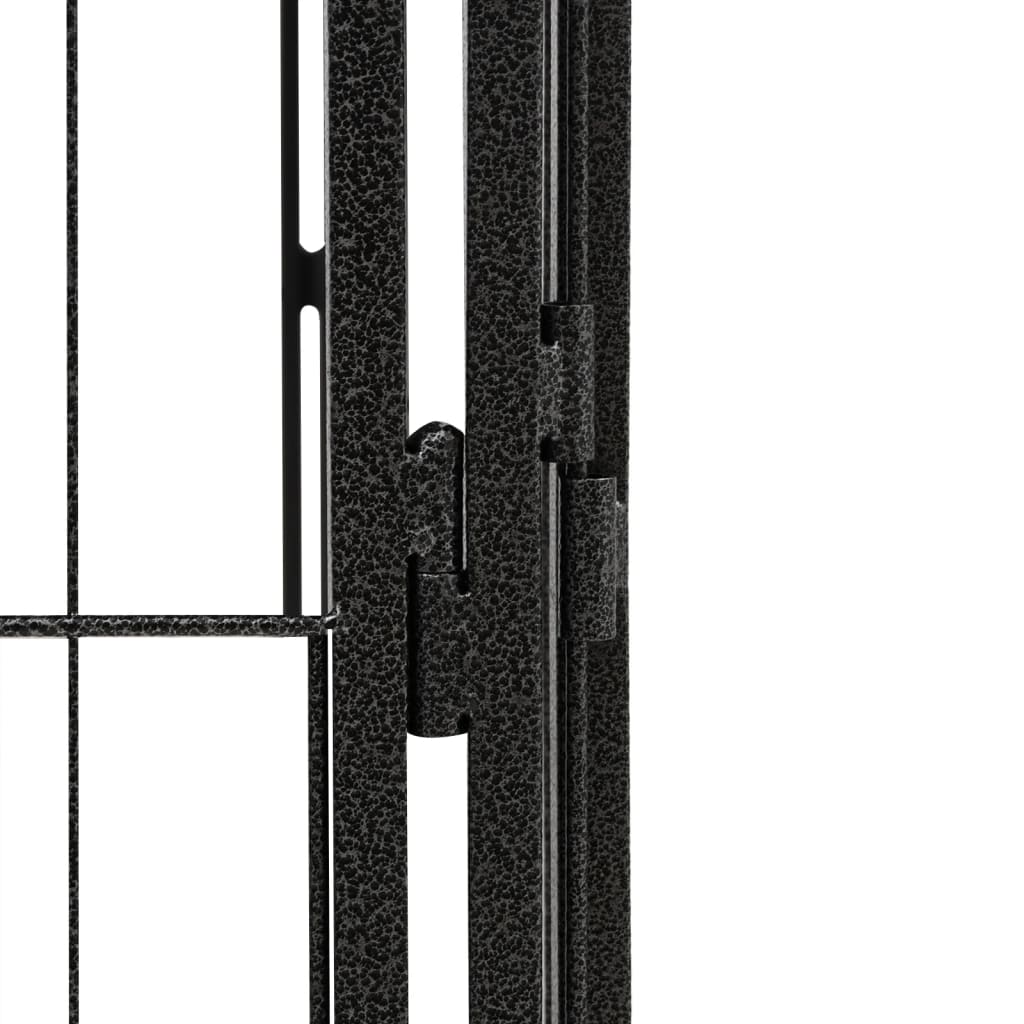 vidaXL Ohrádka pre psov 36 panelov čierna 100x50 cm práškovaná oceľ