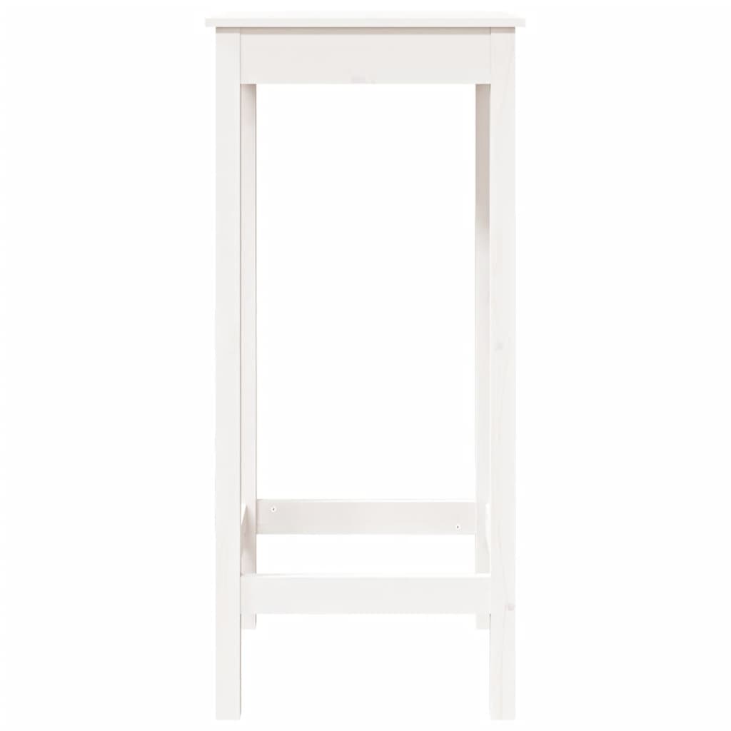 vidaXL Barový stolík biely 50x50x110 cm borovicový masív