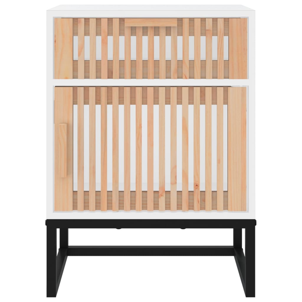vidaXL Nočný stolík biely 40x30x55,5cm kompozitné drevo a železo