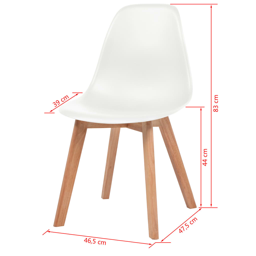 vidaXL Jedálenské stoličky 6 ks, biele, plast