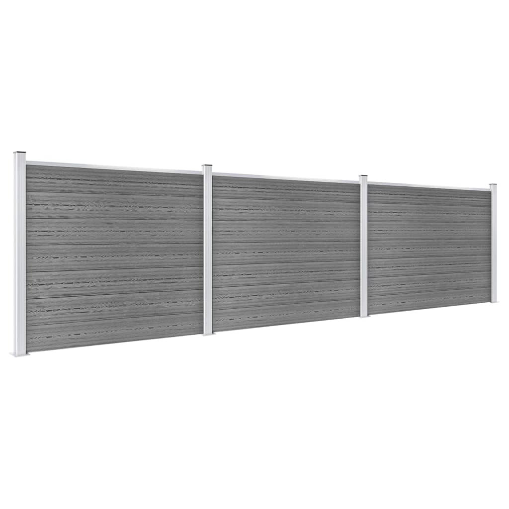 vidaXL Sada plotových panelov WPC 526x146 cm sivá
