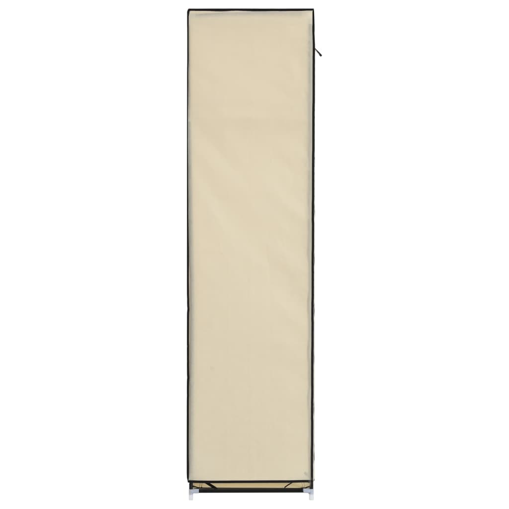 vidaXL Šatník s priehradkami a tyčami krémový látkový 150x45x175 cm