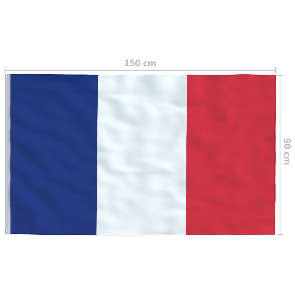 vidaXL Vlajka Francúzsko 90x150 cm