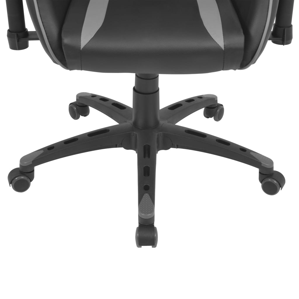 vidaXL Sklápacie kancelárske kreslo, pretekársky dizajn, umelá koža, šedé