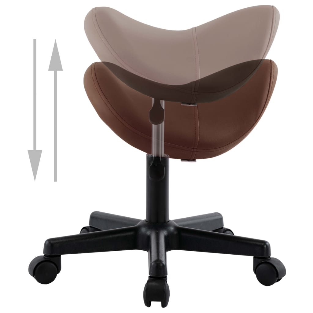 vidaXL Pracovná stolička hnedá umelá koža