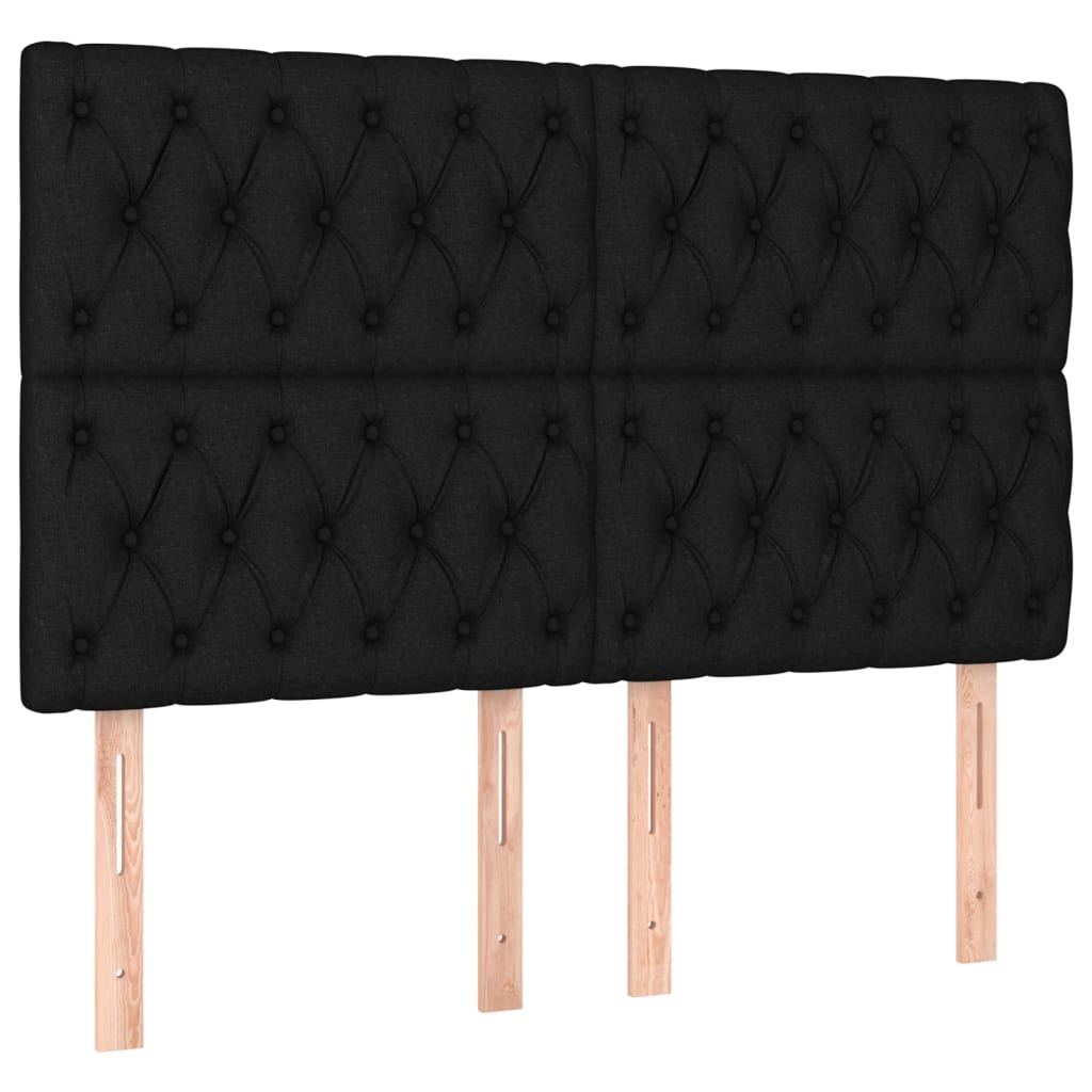 vidaXL Posteľný rám boxspring s matracom čierny 140x200 cm látka