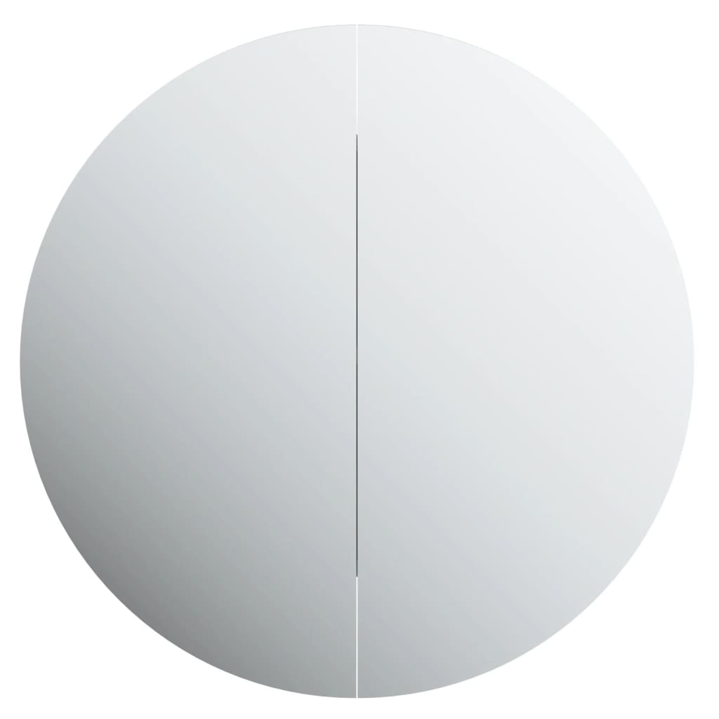 vidaXL Kúpeľňová skrinka s okrúhlym zrkadlom a LED dub 47x47x17,5 cm
