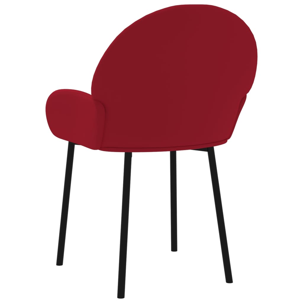 vidaXL Jedálenské stoličky 2 ks vínovo-červené zamatové