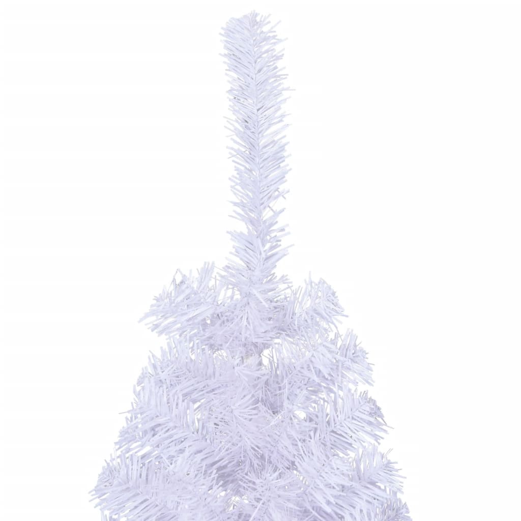 vidaXL Umelý polovičný vianočný stromček+stojan, biely 150 cm, PVC