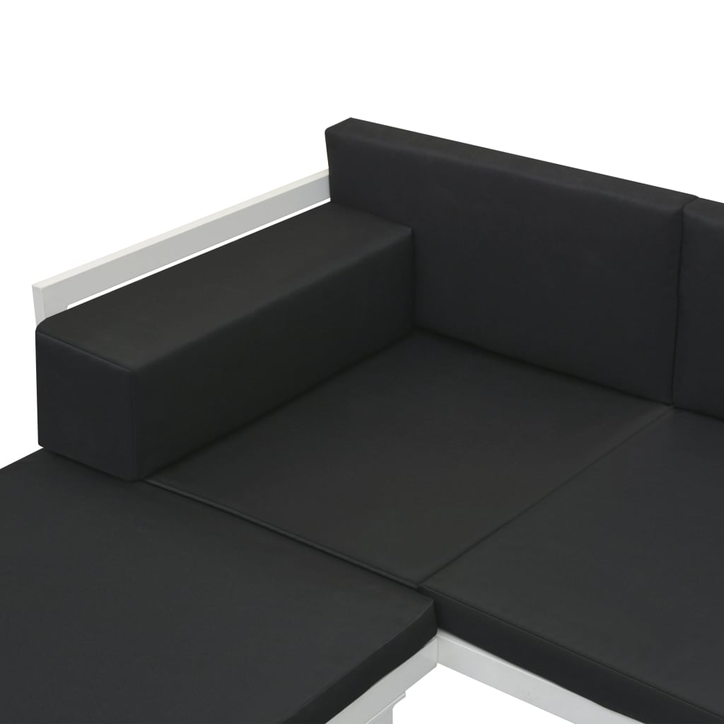 vidaXL 5-dielna záhradná sedacia súprava textilén a hliník čierna