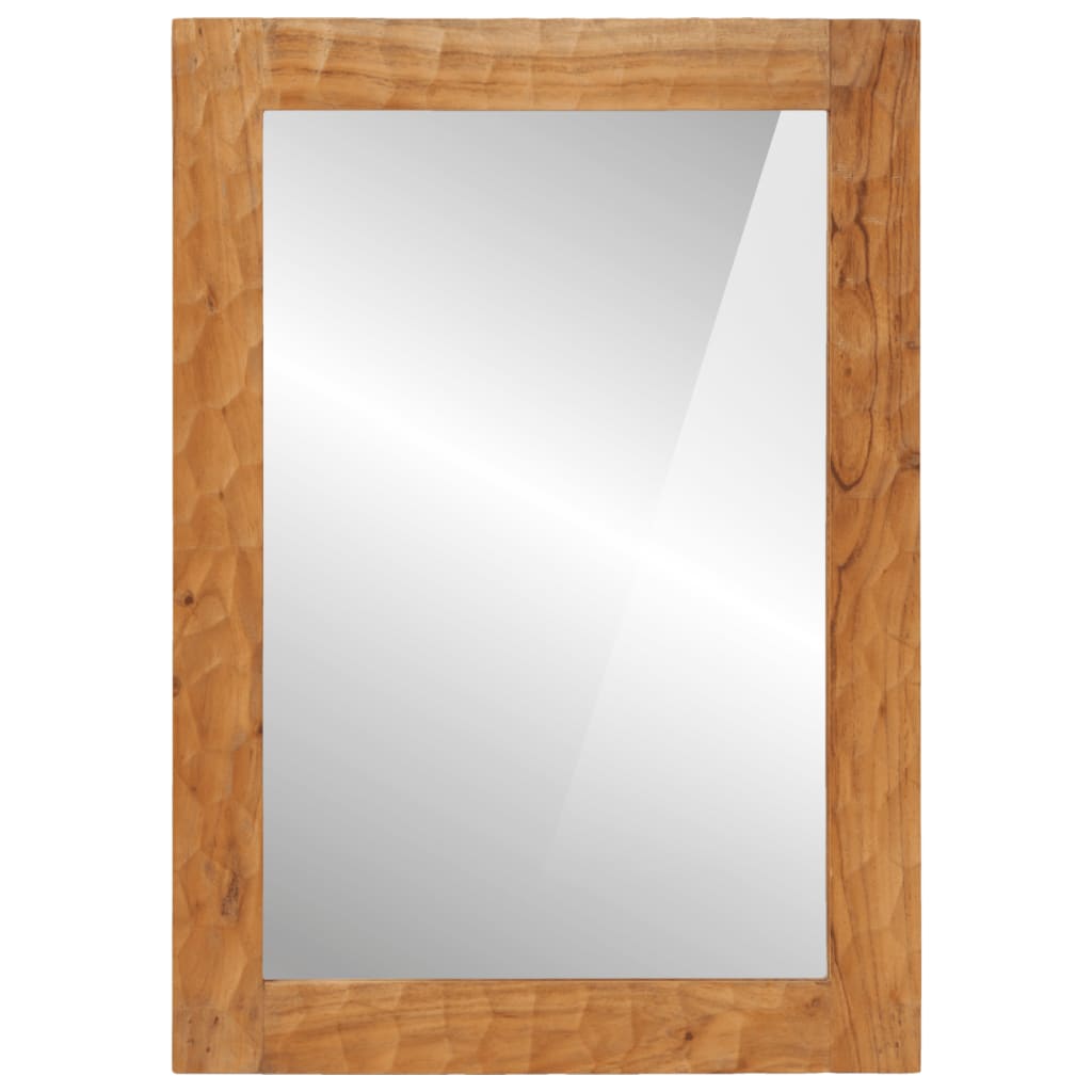 vidaXL Zrkadlo do kúpeľne 50x70x2,5 cm masívnw ekácia a sklo