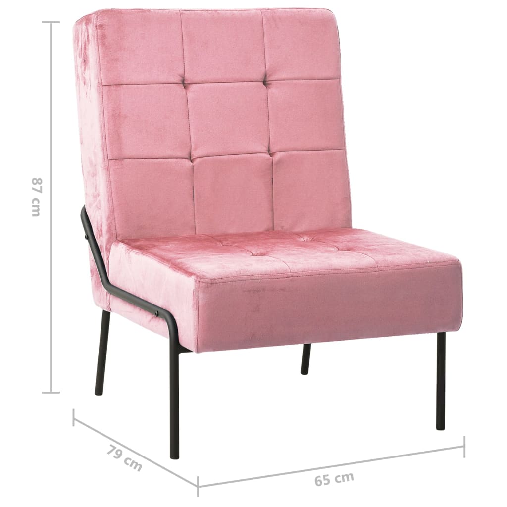 vidaXL Relaxačná stolička 65x79x87 cm ružová zamatová