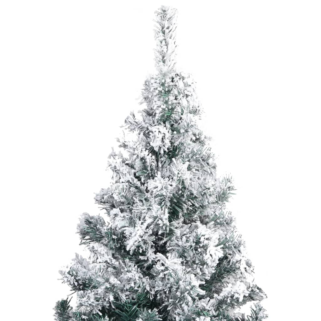 vidaXL Umelý vianočný stromček LED, súprava gulí a sneh zelený 300 cm