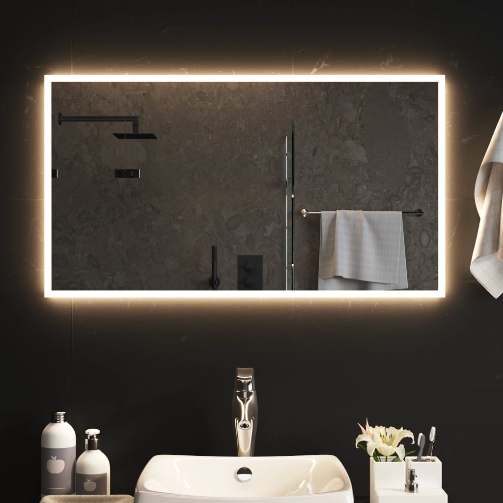 vidaXL LED kúpeľňové zrkadlo 90x50 cm