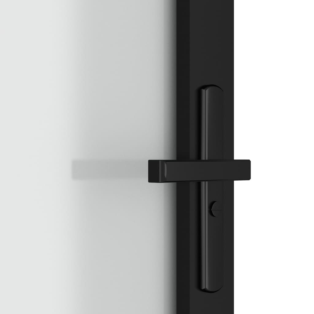 vidaXL Vnútorné dvere 102,5x201,5 cm čierne matné sklo a hliník