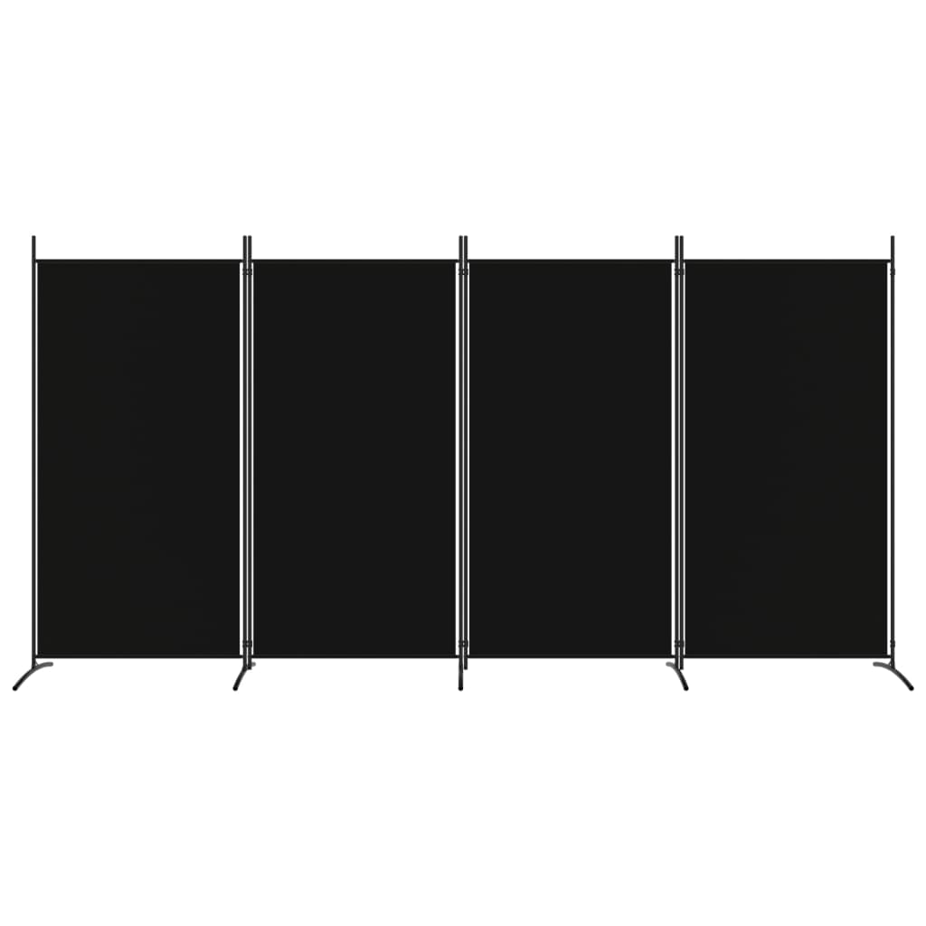 vidaXL 4-panelový paraván čierny 346x180 cm látkový