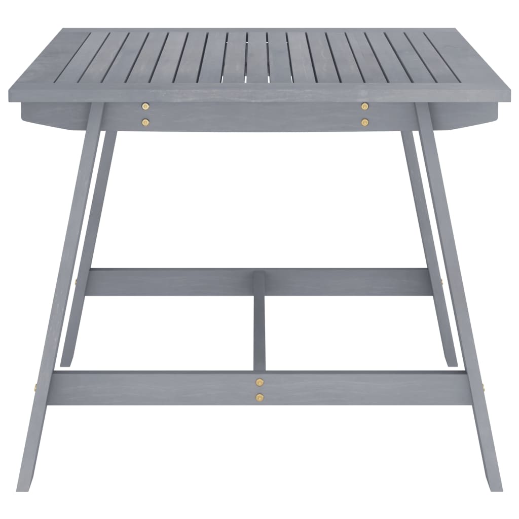 vidaXL Záhradný jedálenský stôl sivý 88x88x74 cm akáciový masív