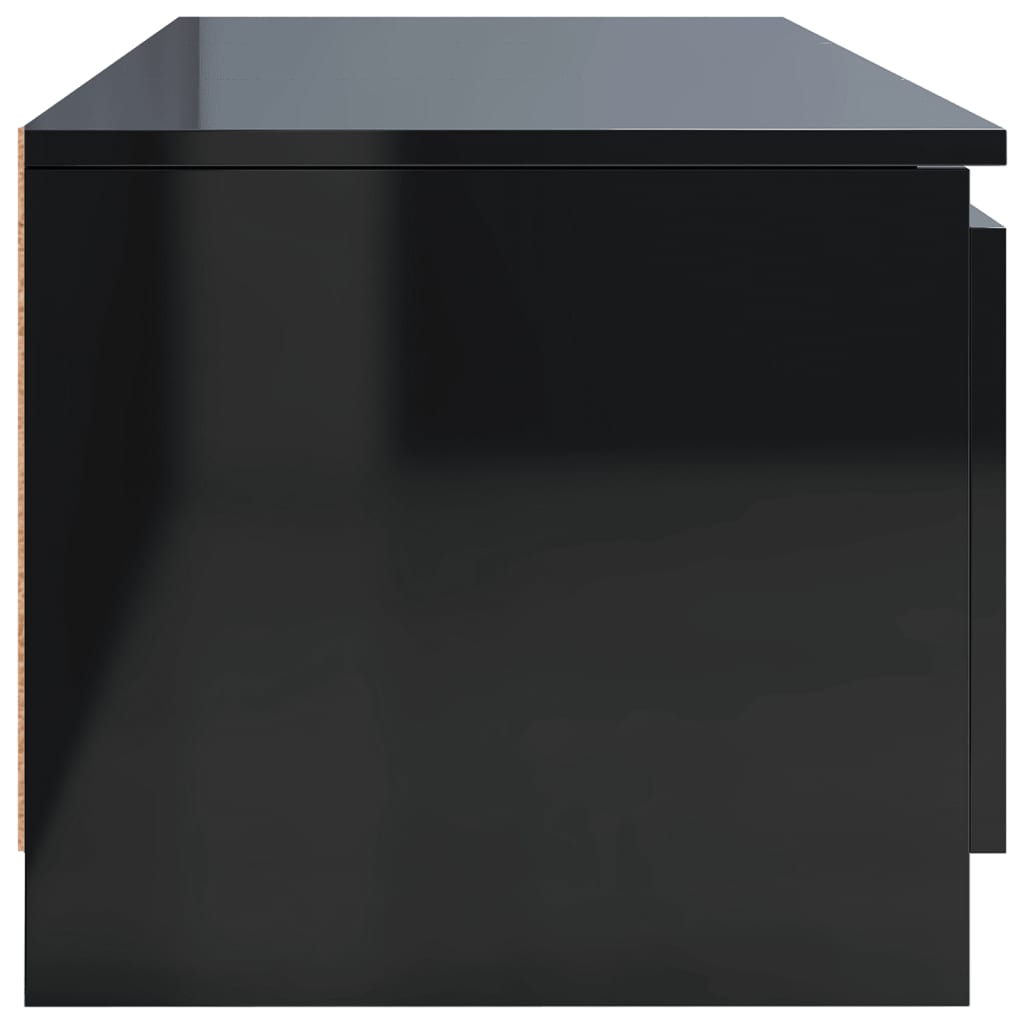 vidaXL TV skrinka, lesklá čierna 140x40x35,5 cm, drevotrieska