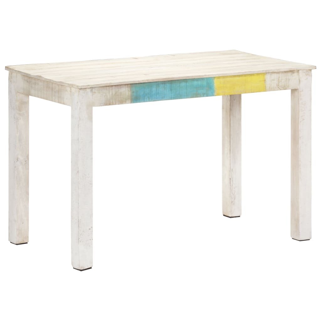 vidaXL Jedálenský stôl biely 120x60x76 cm mangovníkový masív