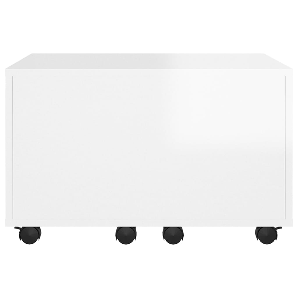 vidaXL Konferenčný stolík lesklý biely 60x60x38 cm drevotrieska