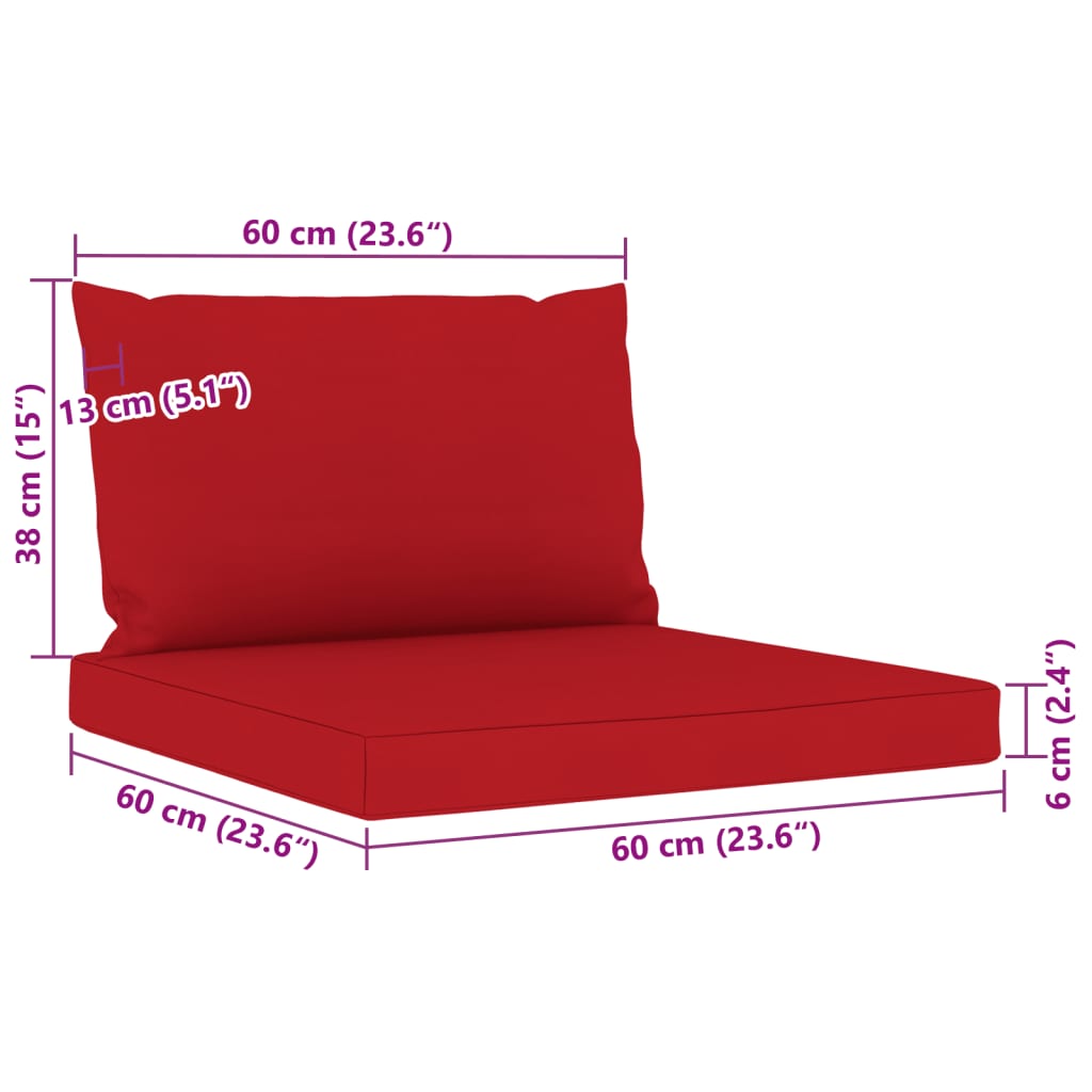 vidaXL 10-dielna záhradná sedacia súprava s podložkami červená