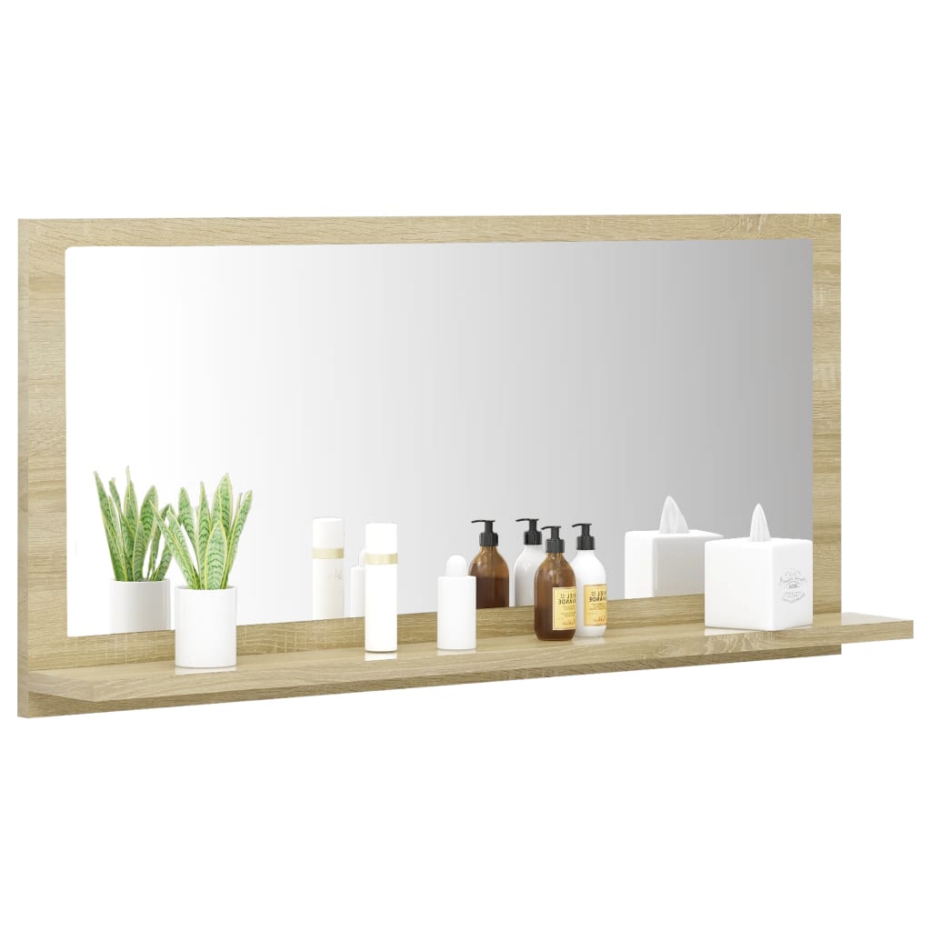 vidaXL Kúpeľňové zrkadlo, dub sonoma 80x10,5x37 cm, kompozitné drevo
