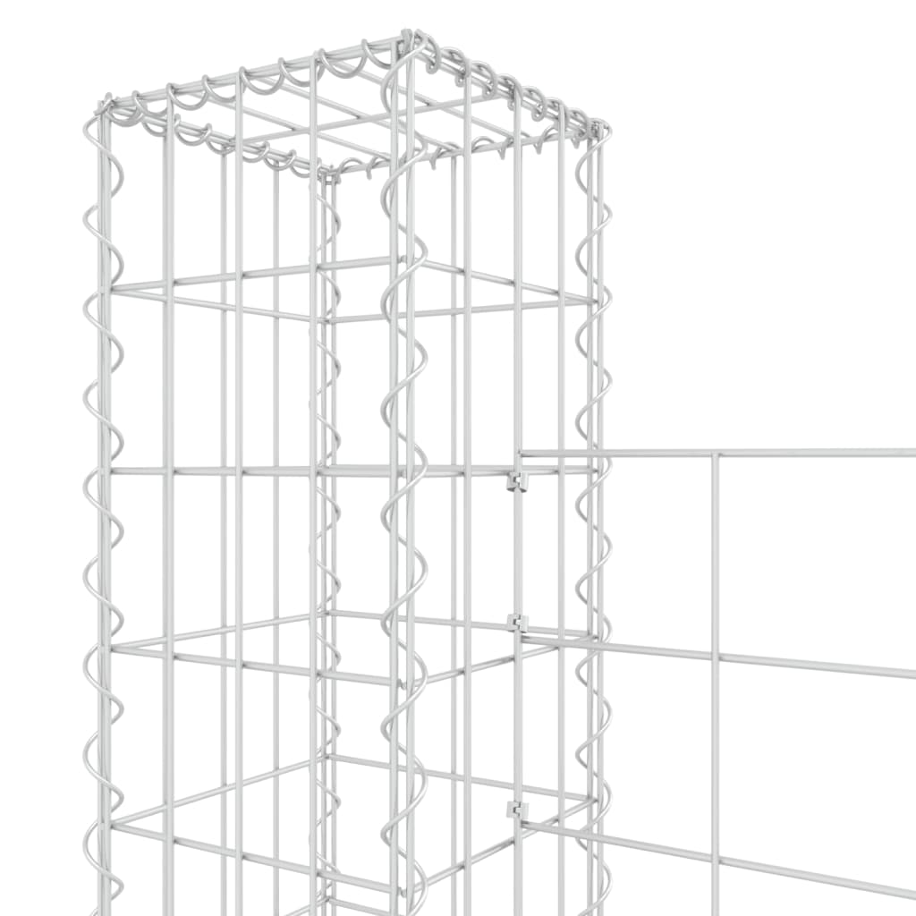 vidaXL Železný gabiónový kôš v tvare U so 6 stĺpmi 620x20x150 cm