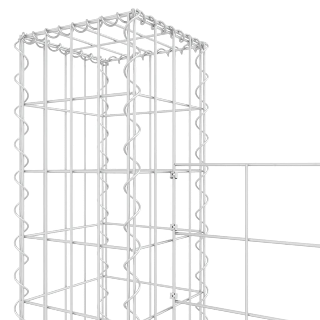vidaXL Železný gabiónový kôš v tvare U so 6 stĺpmi 620x20x200 cm