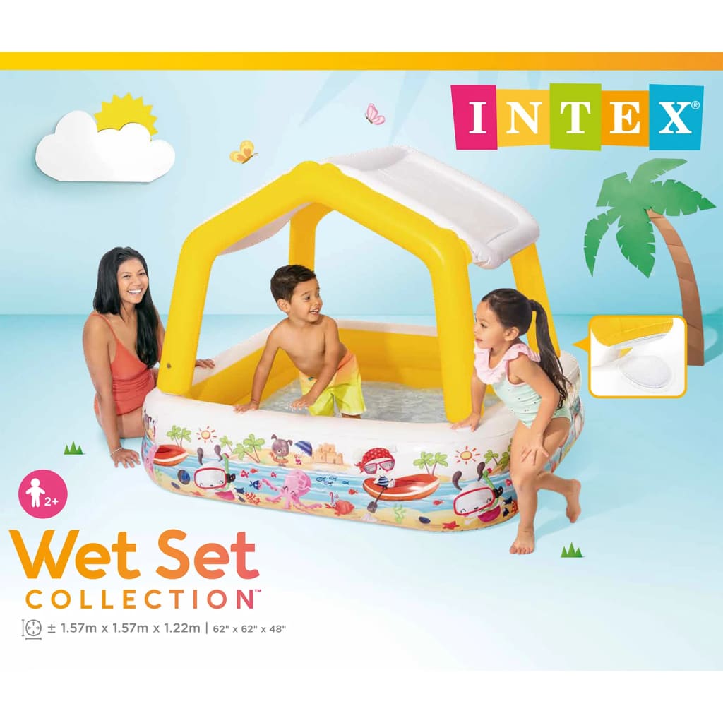 Intex Nafukovací bazén so strieškou 157x157x122 cm