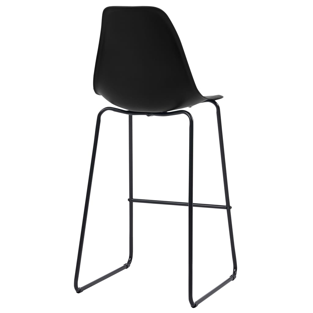 vidaXL Barové stoličky 4 ks, čierne, plast