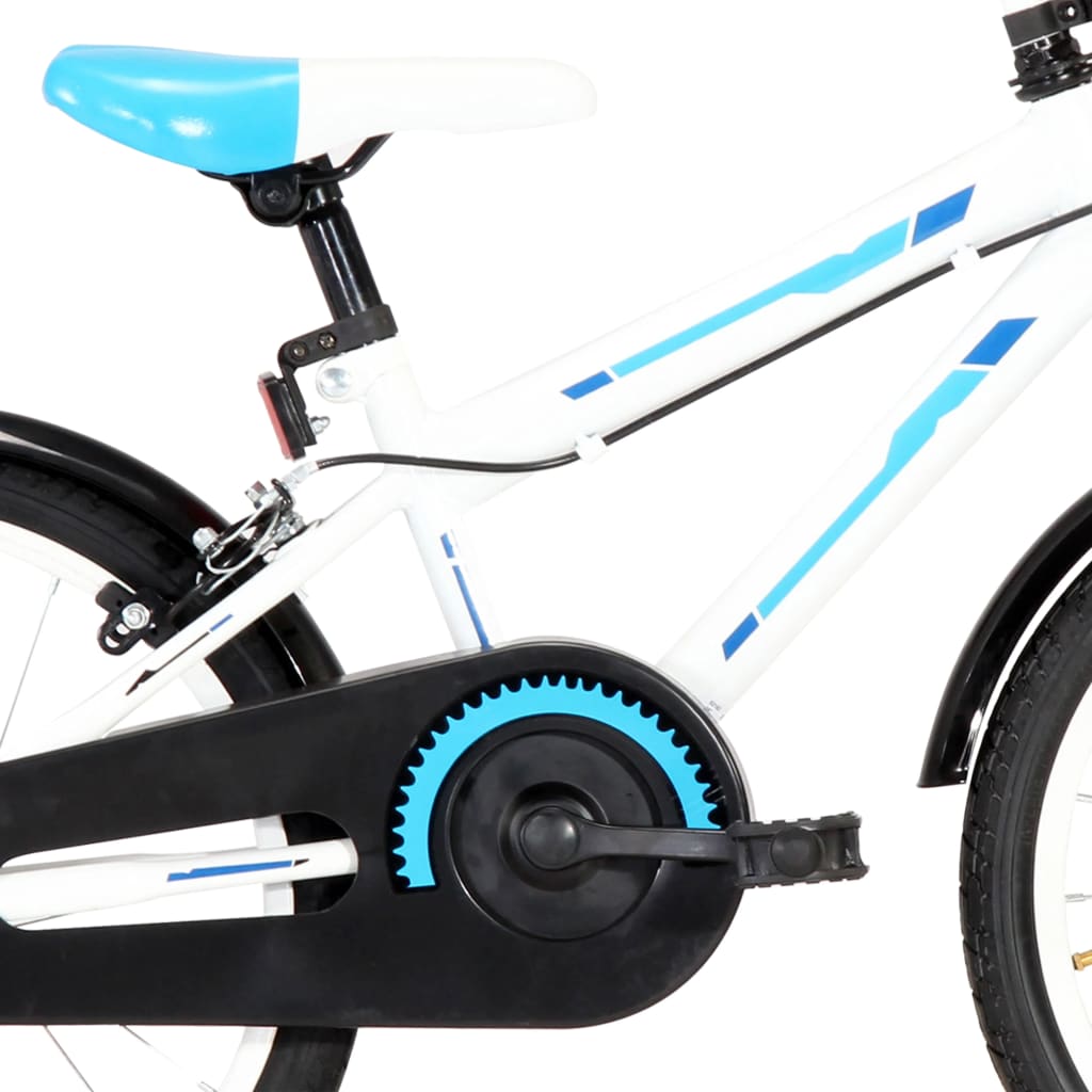 vidaXL Detský bicykel modrý a biely 18 palcový
