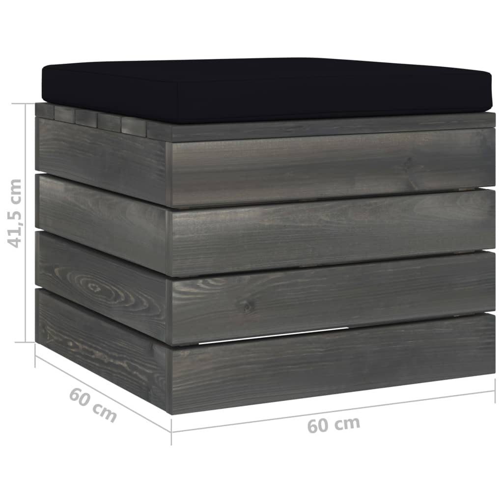 vidaXL Záhradná paletová taburetka s podložkou borovicové drevo
