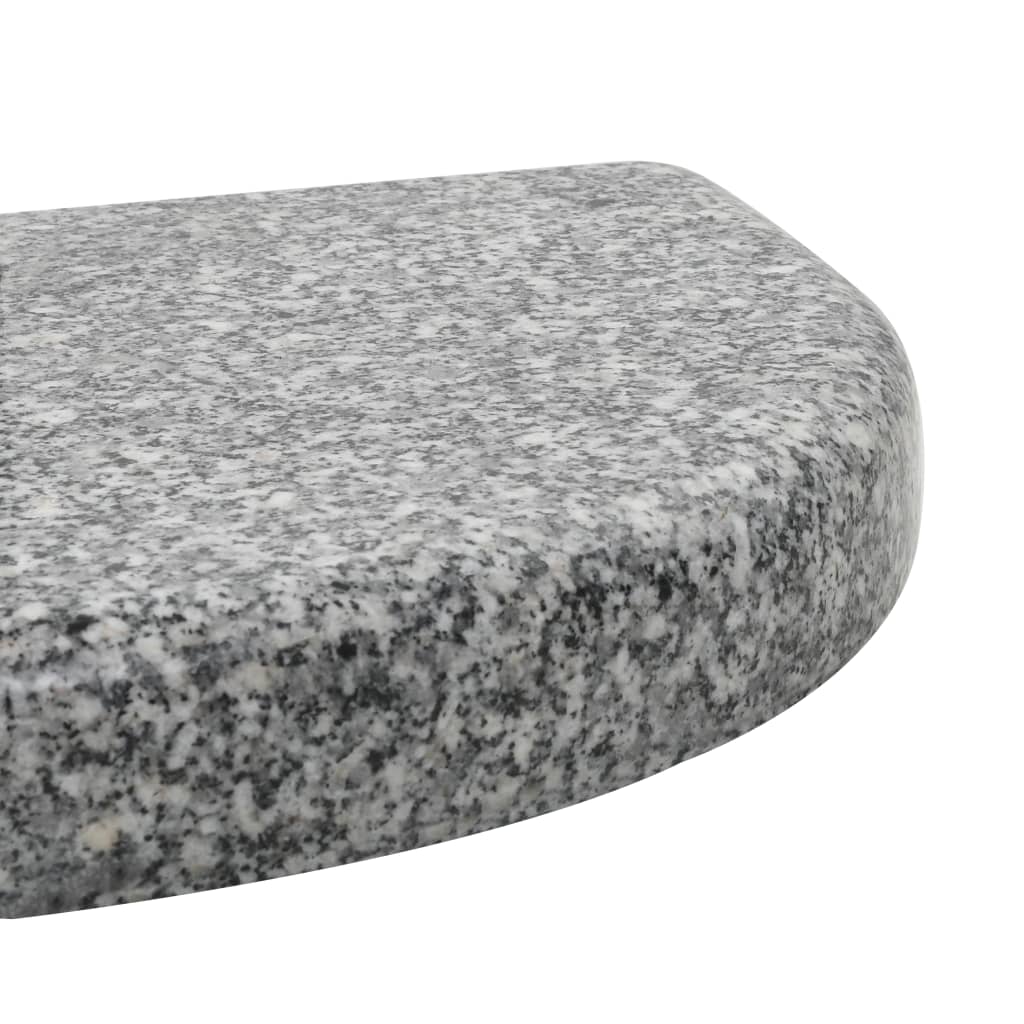 vidaXL Stojan na slnečník granitový 10 kg zaoblený sivý