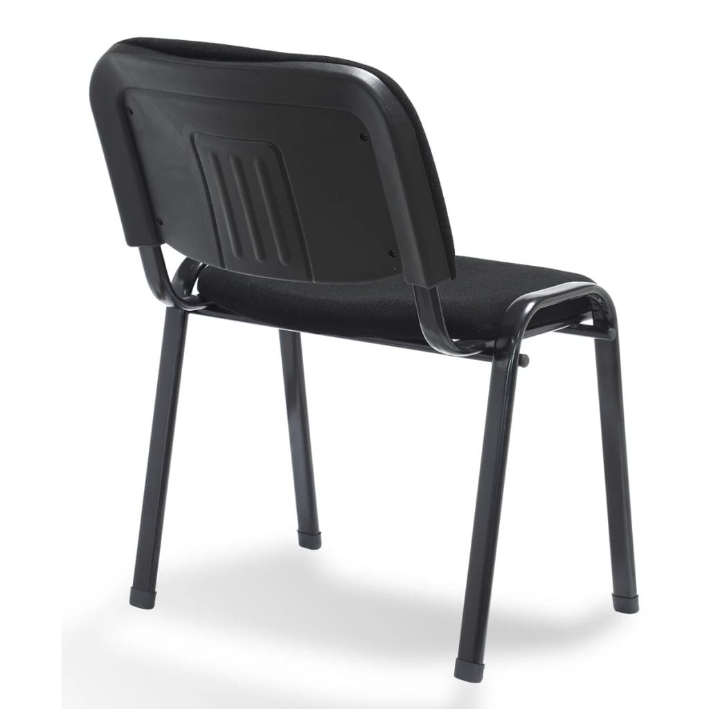 vidaXL Stohovateľné kancelárske stoličky, 4 ks, látkové, čierne