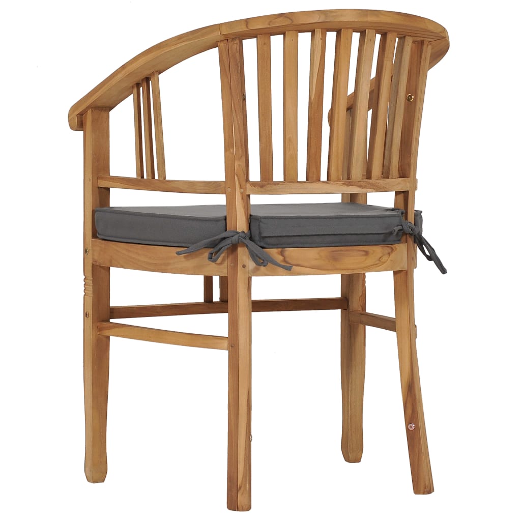 vidaXL Záhradné stoličky s podložkami 2 ks teakový masív