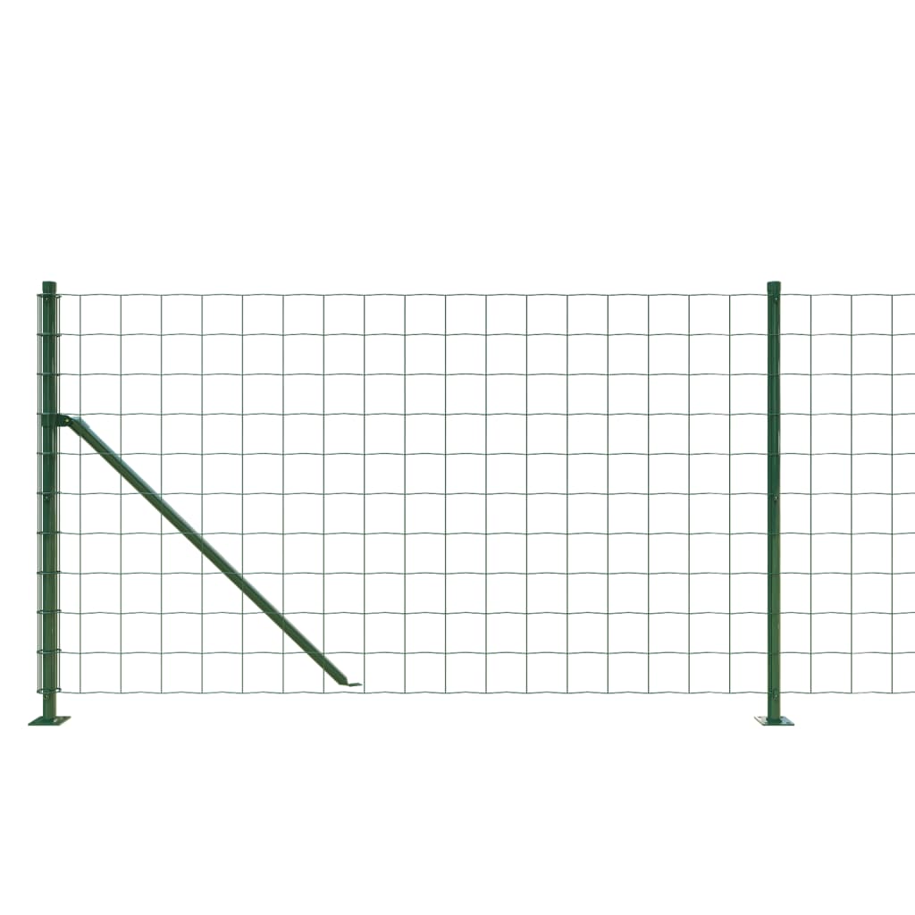 vidaXL Drôtený plot s kotviacimi hrotmi zelený 0,8x25 m