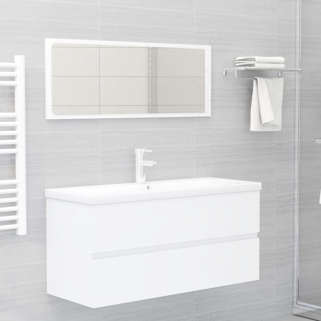 vidaXL Skrinka pod umývadlo biela 100x38,5x45 cm drevotrieska