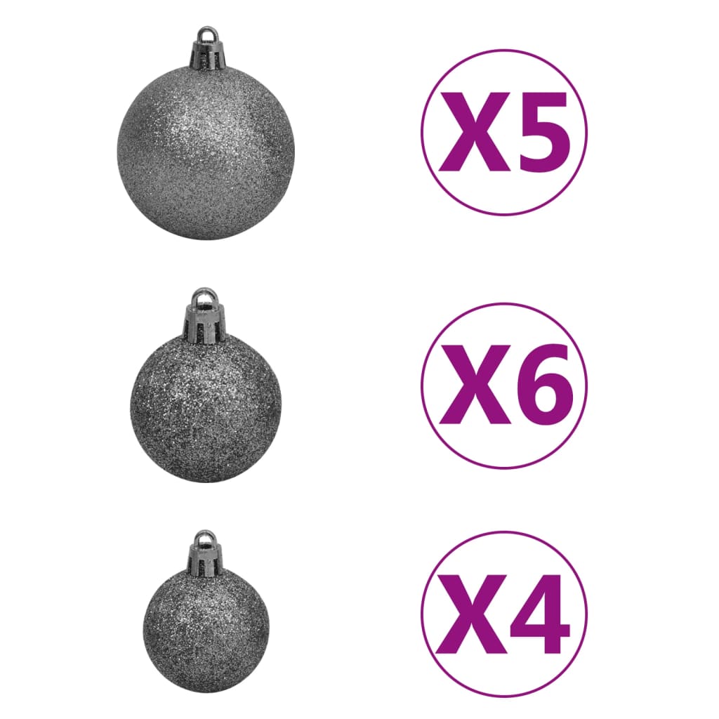 vidaXL Umelý vianočný stromček s LED a sadou gulí 120 cm 230 vetvičiek