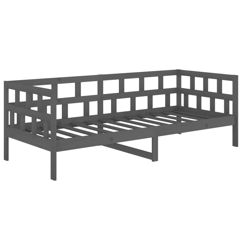 vidaXL Denná posteľ sivá borovicový masív 90x190 cm